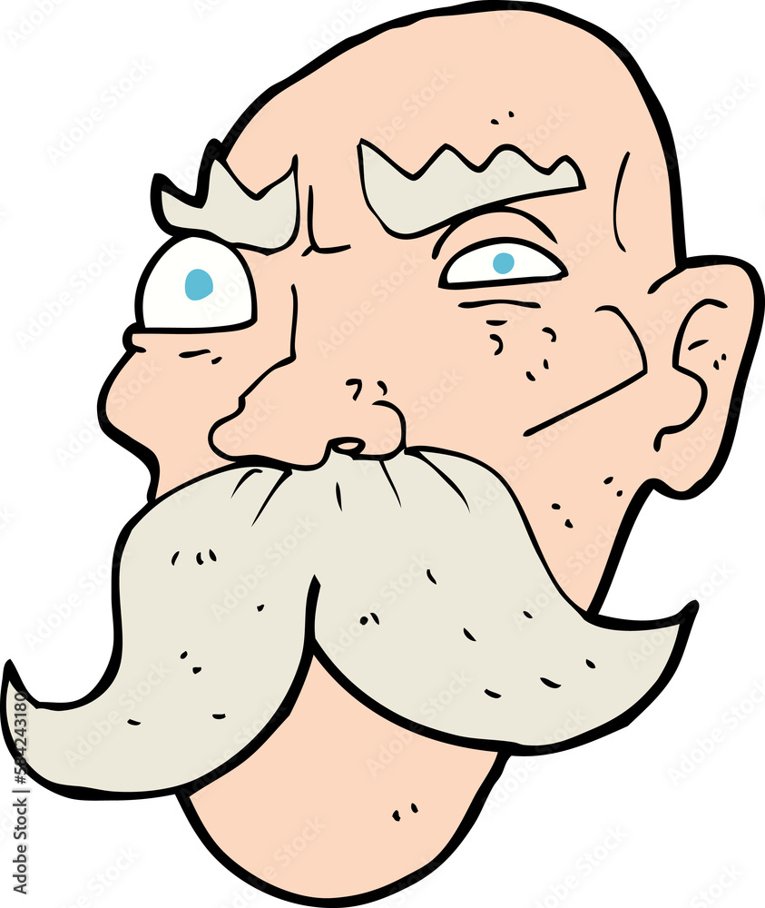 cartoon angry old man