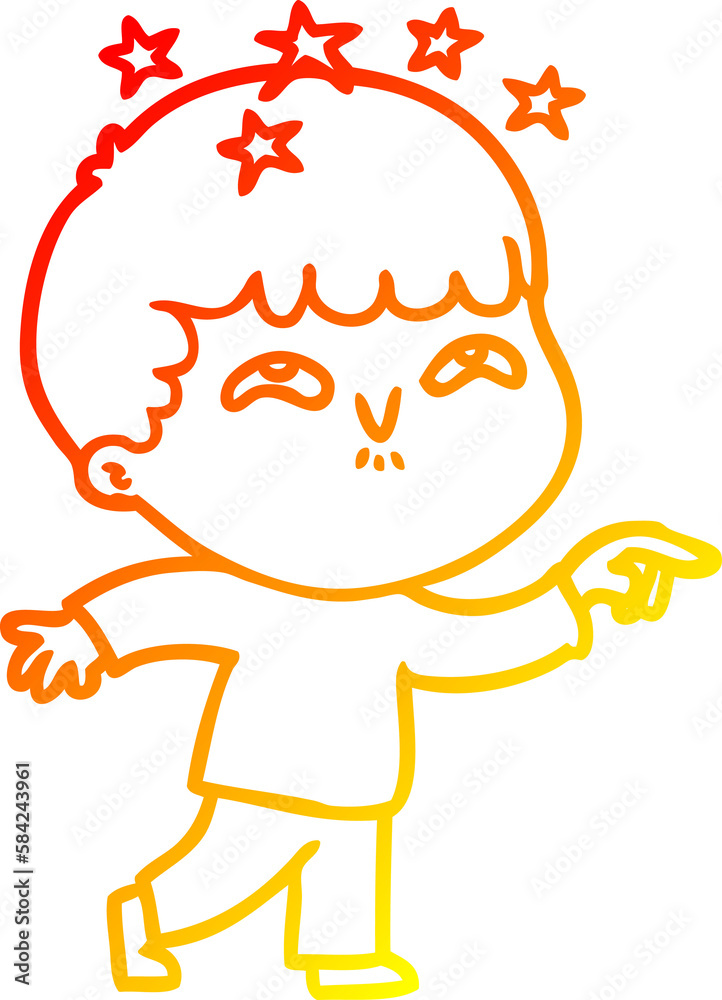 warm gradient line drawing cartoon amazed boy warm gradient line drawing cartoon amazed boy