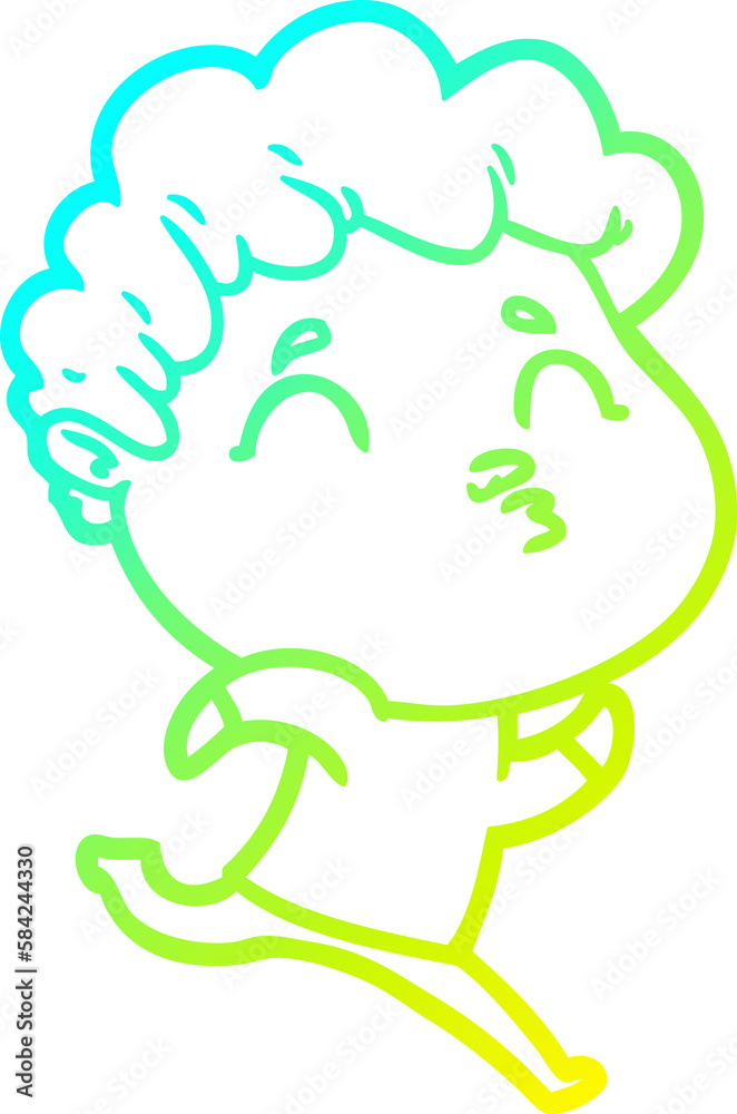 cold gradient line drawing cartoon man pouting cold gradient line drawing cartoon man pouting