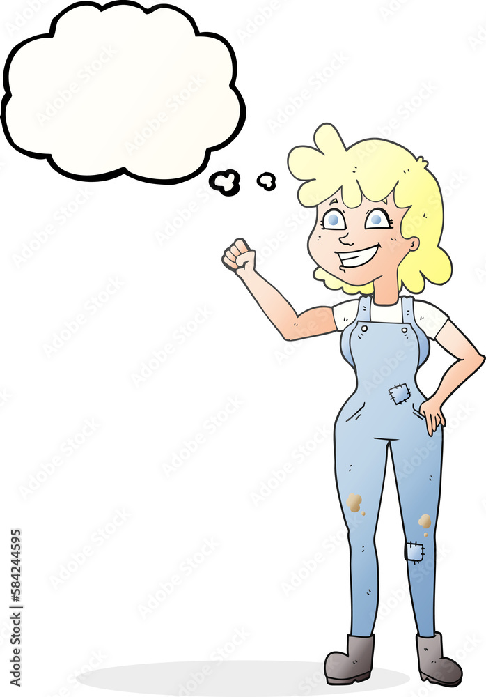 thought bubble cartoon determined woman clenching fist thought bubble cartoon determined woman clenching fist
