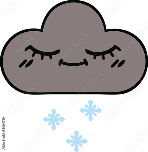 cute cartoon storm snow cloud