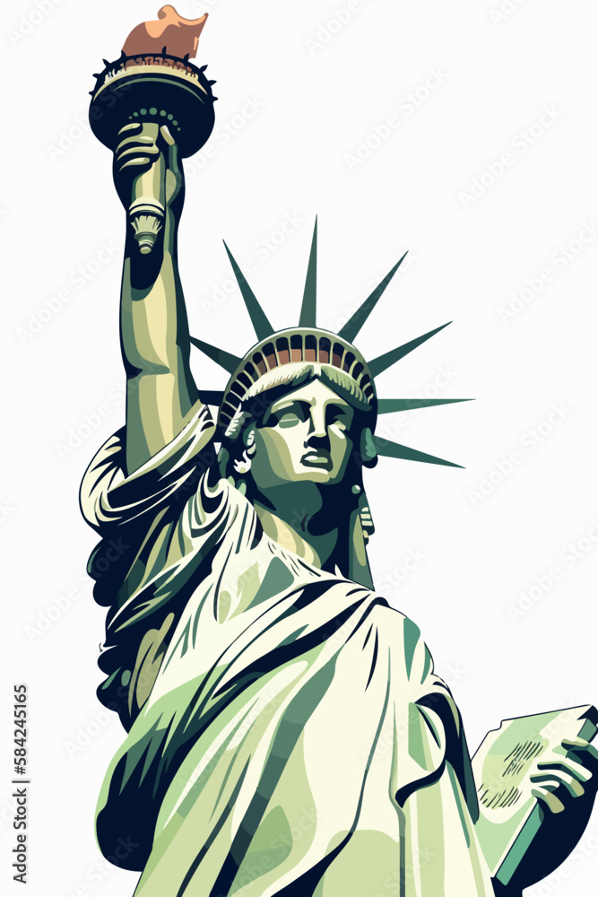 Fototapeta premium statue of liberty city vector