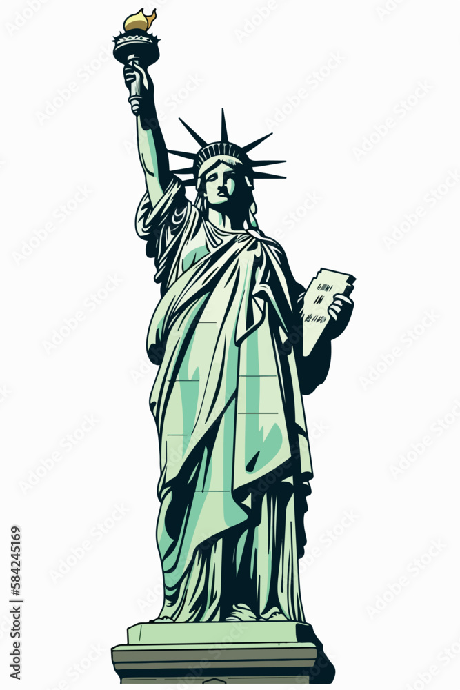 Fototapeta premium statue of liberty city vector