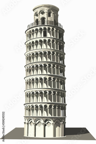 pisa tower in italy vectorial illustration