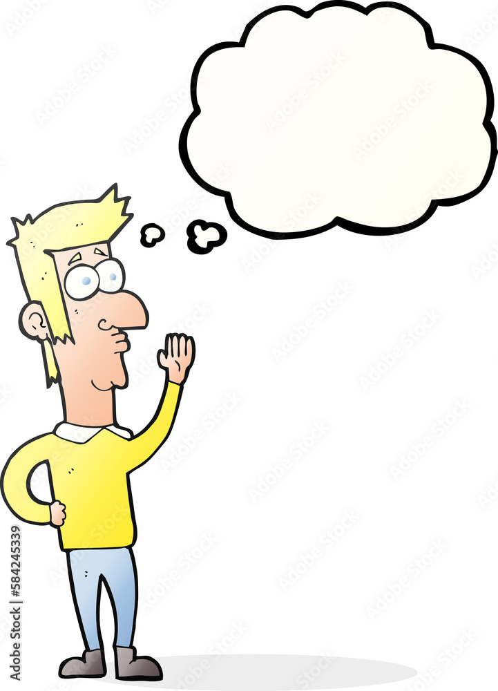 thought bubble cartoon man waving thought bubble cartoon man waving