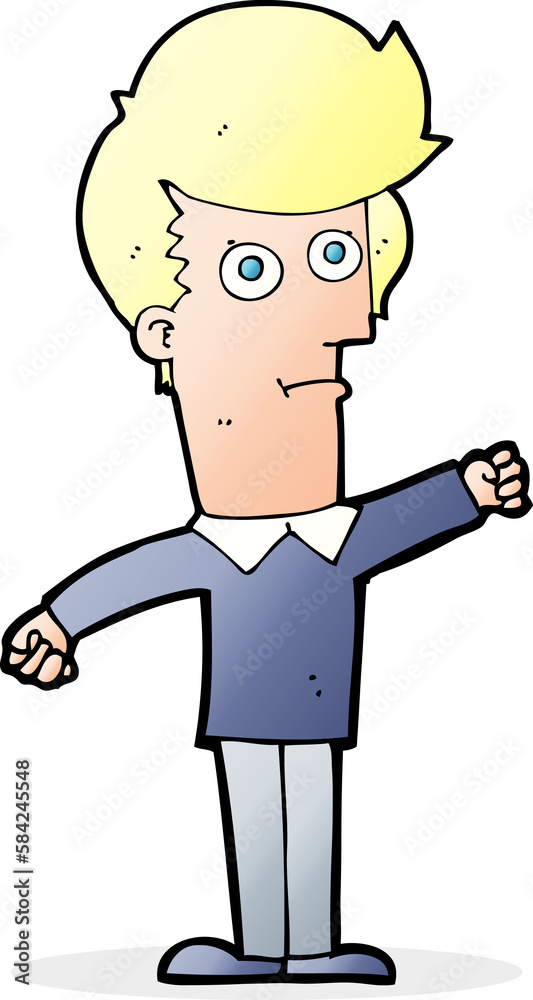 Fototapeta premium cartoon man punching