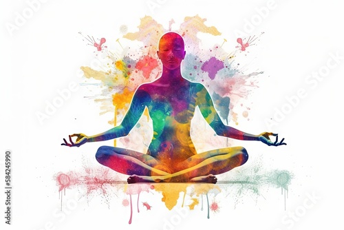 world yoga day abstract illustration generative ai