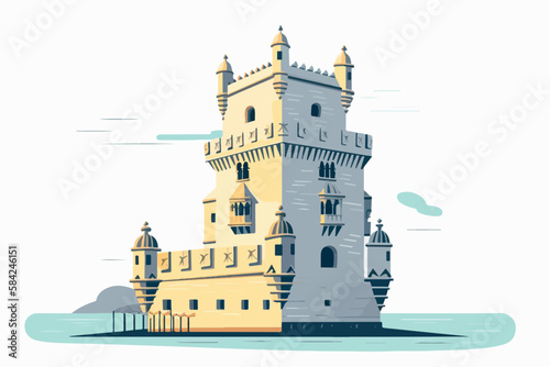 Belem tower in lisbon portugal vector