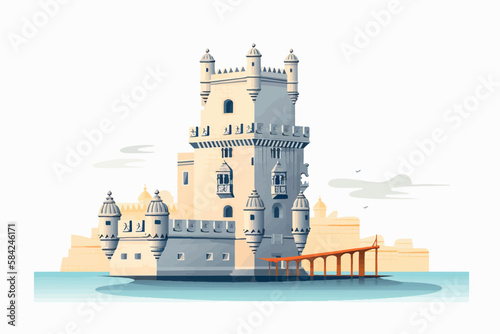 Belem tower in lisbon portugal vector