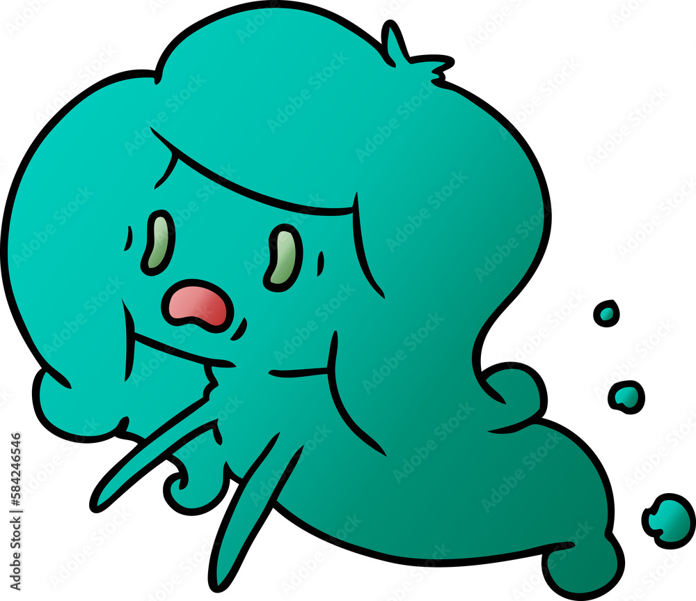 gradient cartoon of kawaii scary ghost gradient cartoon of kawaii scary ghost