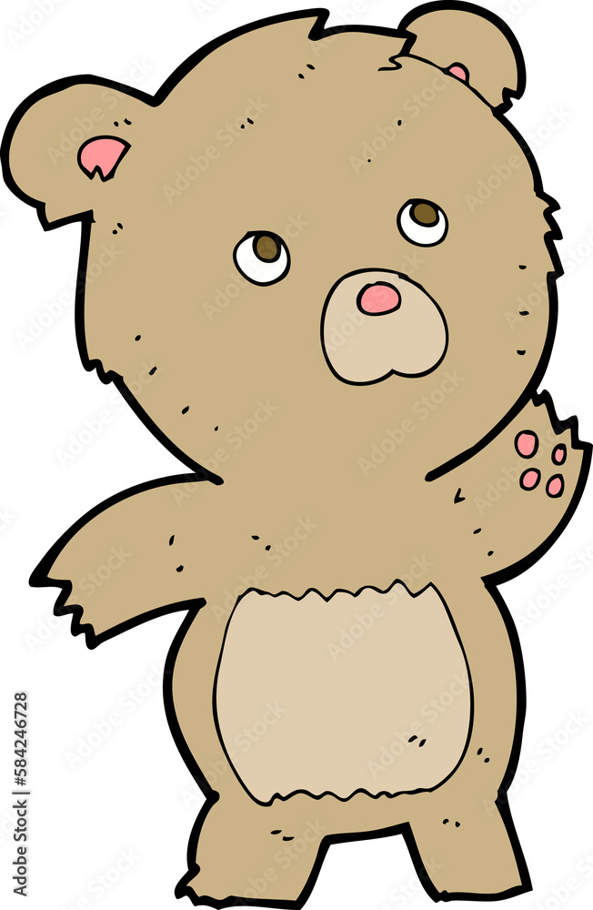 Fototapeta premium cartoon curious teddy bear