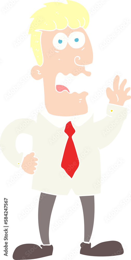 flat color illustration of a cartoon businessman flat color illustration of a cartoon businessman