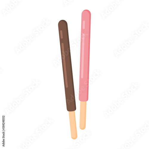 biscuit stick chocolate and strawberry