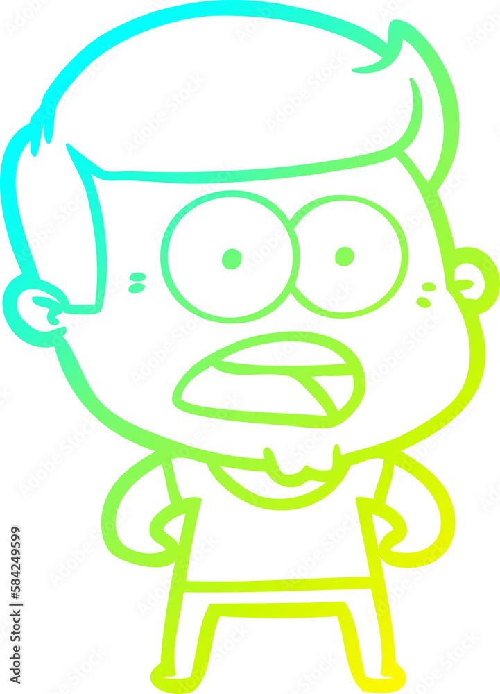 cold gradient line drawing cartoon shocked man cold gradient line drawing cartoon shocked man