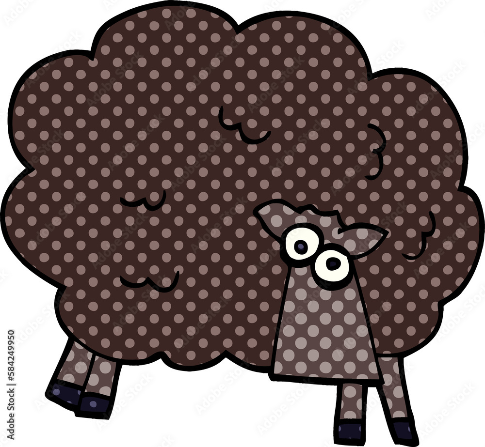 Obraz premium cartoon doodle black sheep