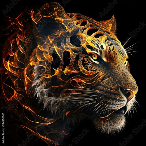 fractal tiger head © kenneth