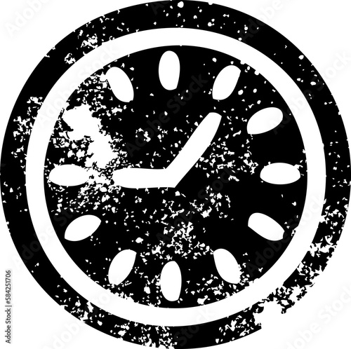 distressed symbol wall clock