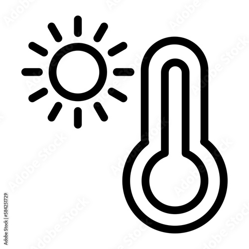 high temperature line icon
