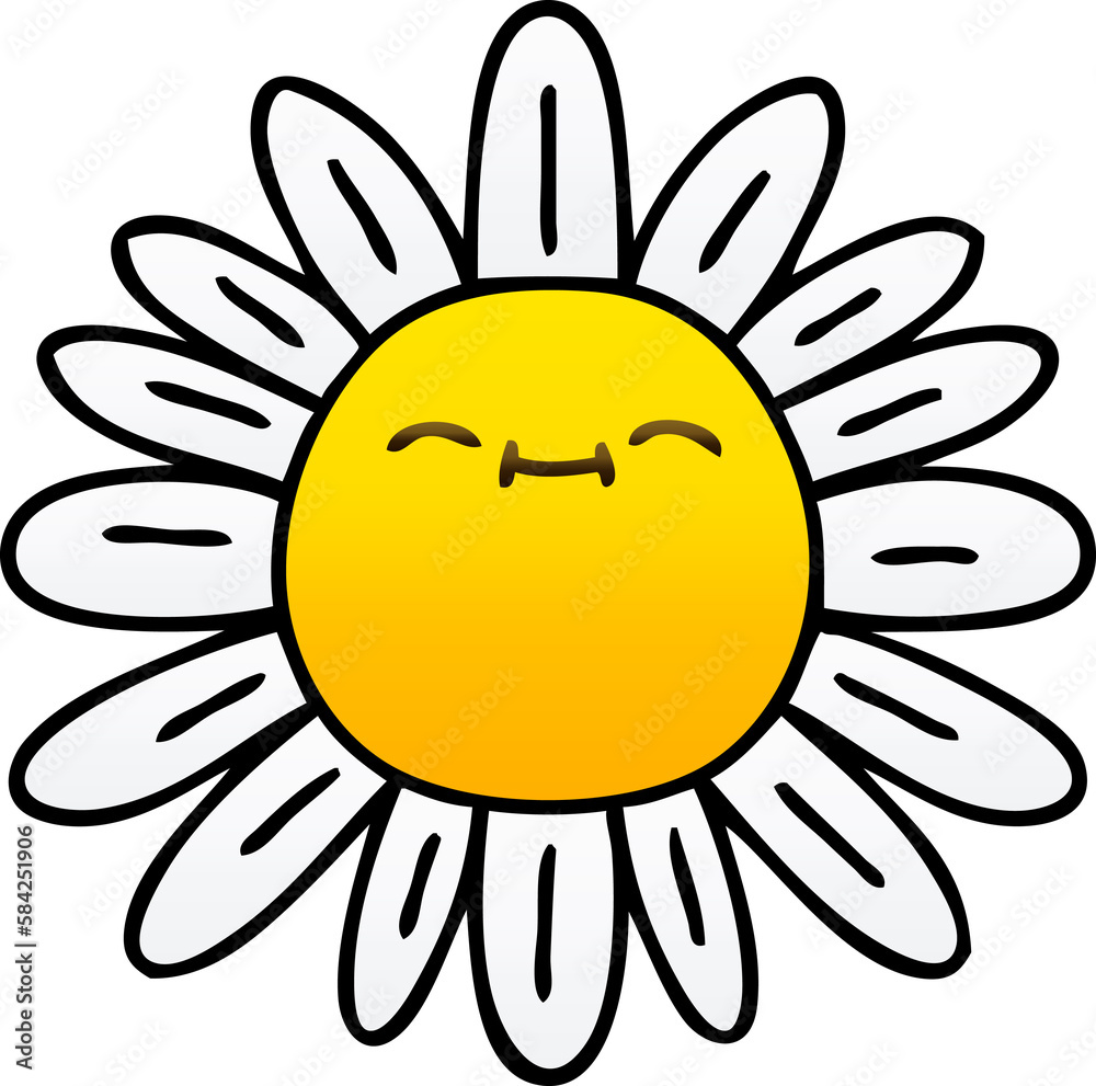 quirky gradient shaded cartoon flower quirky gradient shaded cartoon flower