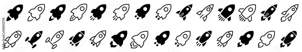 Fototapeta premium Rocket icons set. Startup symbol icon. Rocket launcher icon. Vector illustration.