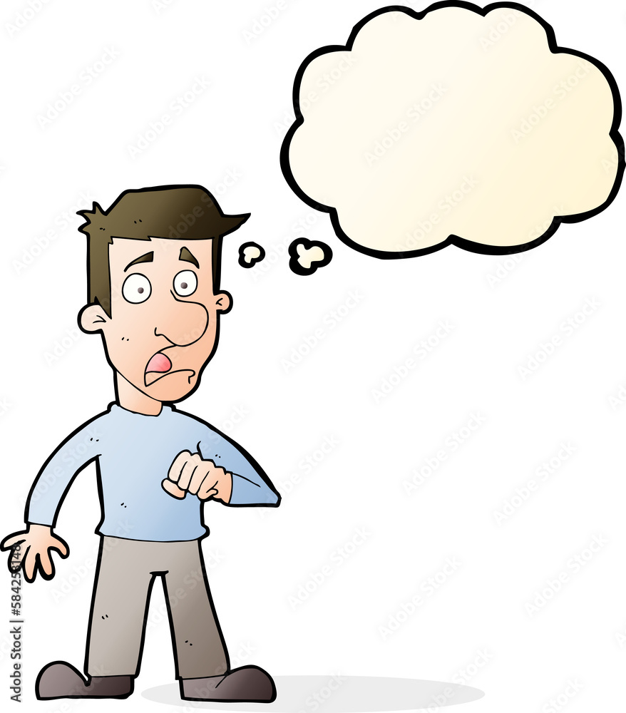 cartoon shocked man with thought bubble cartoon shocked man with thought bubble