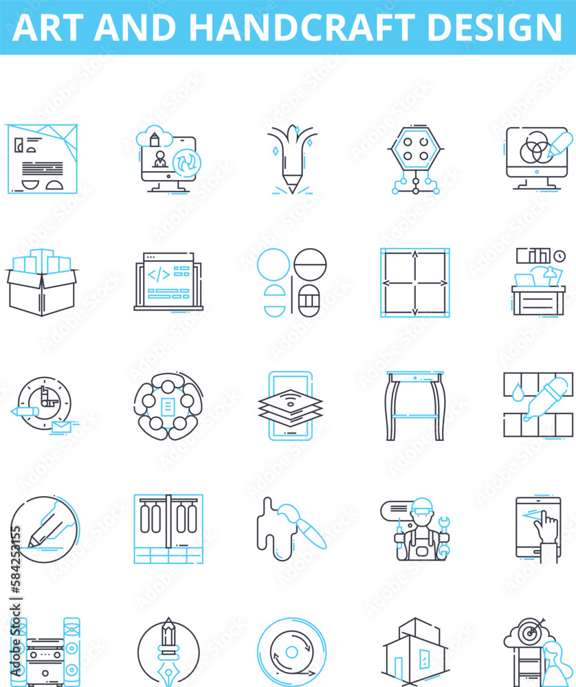 Art and handcraft design vector line icons set. Inspiration, Creativity, Design, Sketch, Draft, Color, Texture illustration outline concept symbols and signs Art and handcraft design vector line icons set. Inspiration, Creativity, Design, Sketch, Draft, Color, Texture illustration outline concept symbols and signs