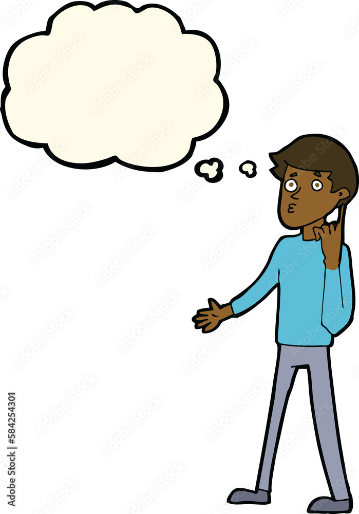 cartoon man asking question with thought bubble cartoon man asking question with thought bubble