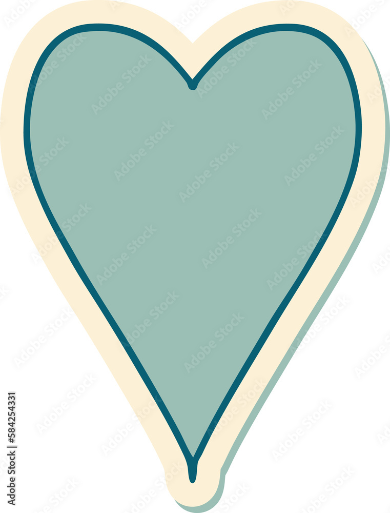tattoo style sticker of a heart tattoo style sticker of a heart