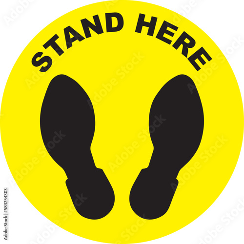 Stand here circle sign