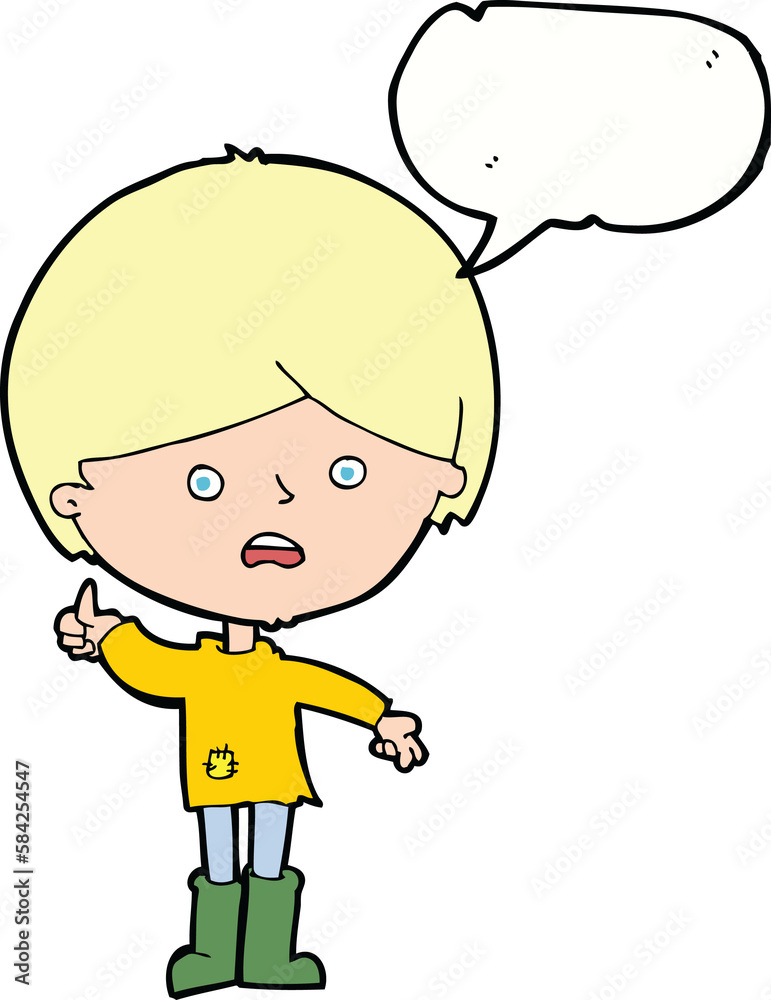 cartoon unhappy boy with speech bubble cartoon unhappy boy with speech bubble