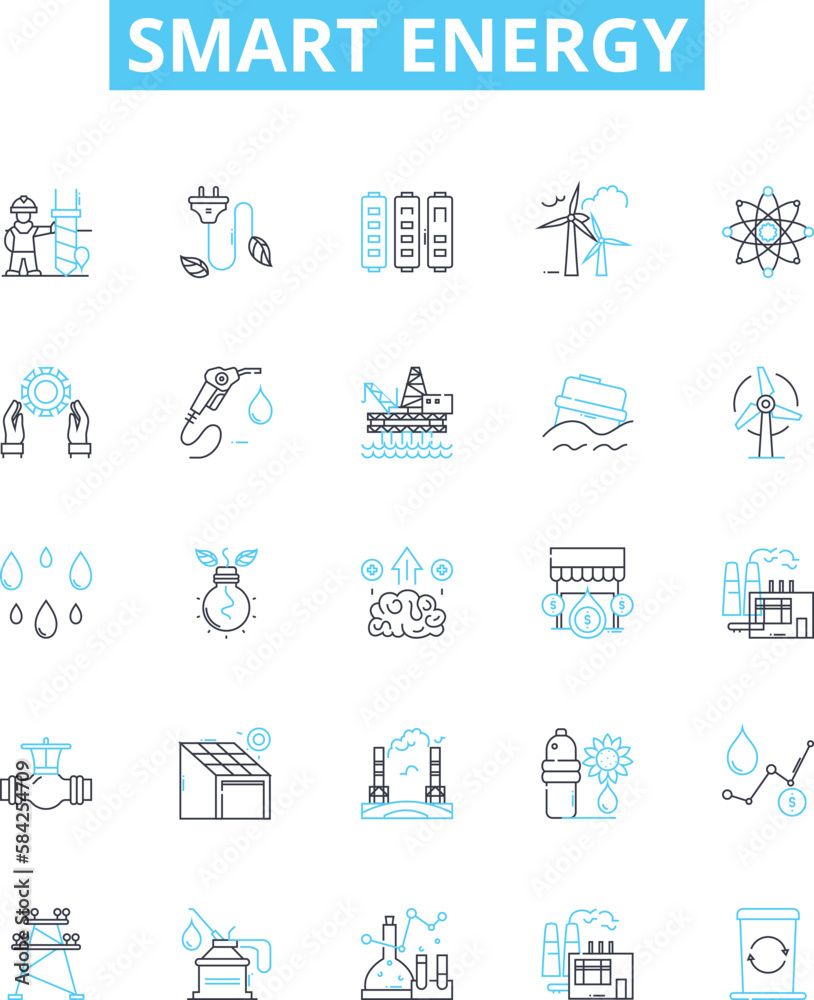 Smart Energy vector line icons set. Smart, Energy, Technologies, Metering, Saving, Automation, Efficiency illustration outline concept symbols and signs Smart Energy vector line icons set. Smart, Energy, Technologies, Metering, Saving, Automation, Efficiency illustration outline concept symbols and signs