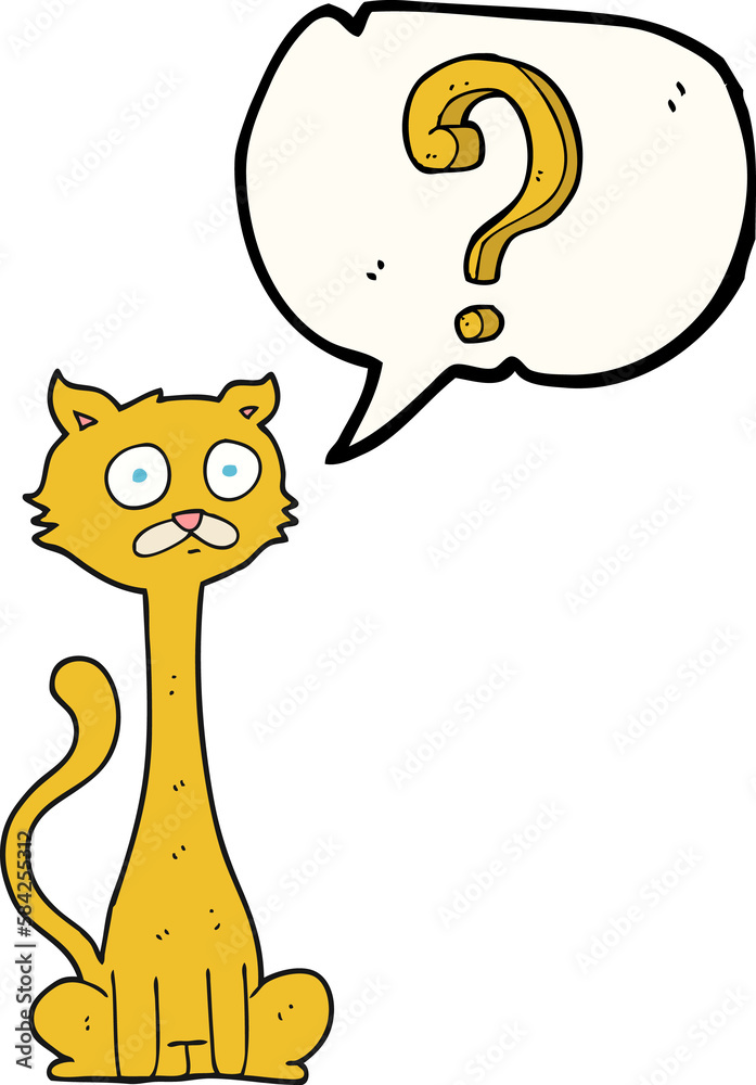 Fototapeta premium speech bubble cartoon curious cat