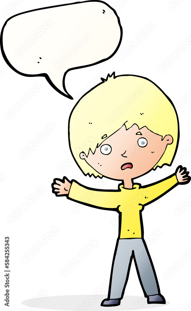 cartoon worried woman with speech bubble cartoon worried woman with speech bubble