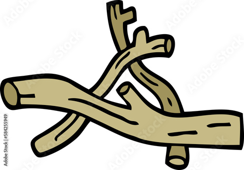 Canvas Print cartoon doodle pile of twigs