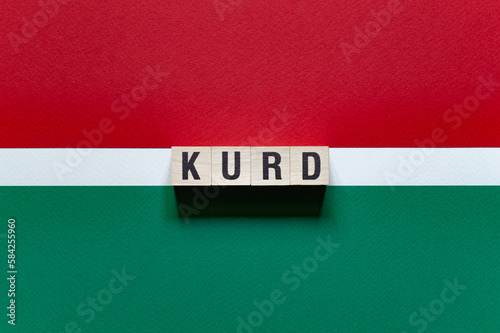Kurd - word concept on cubes photo