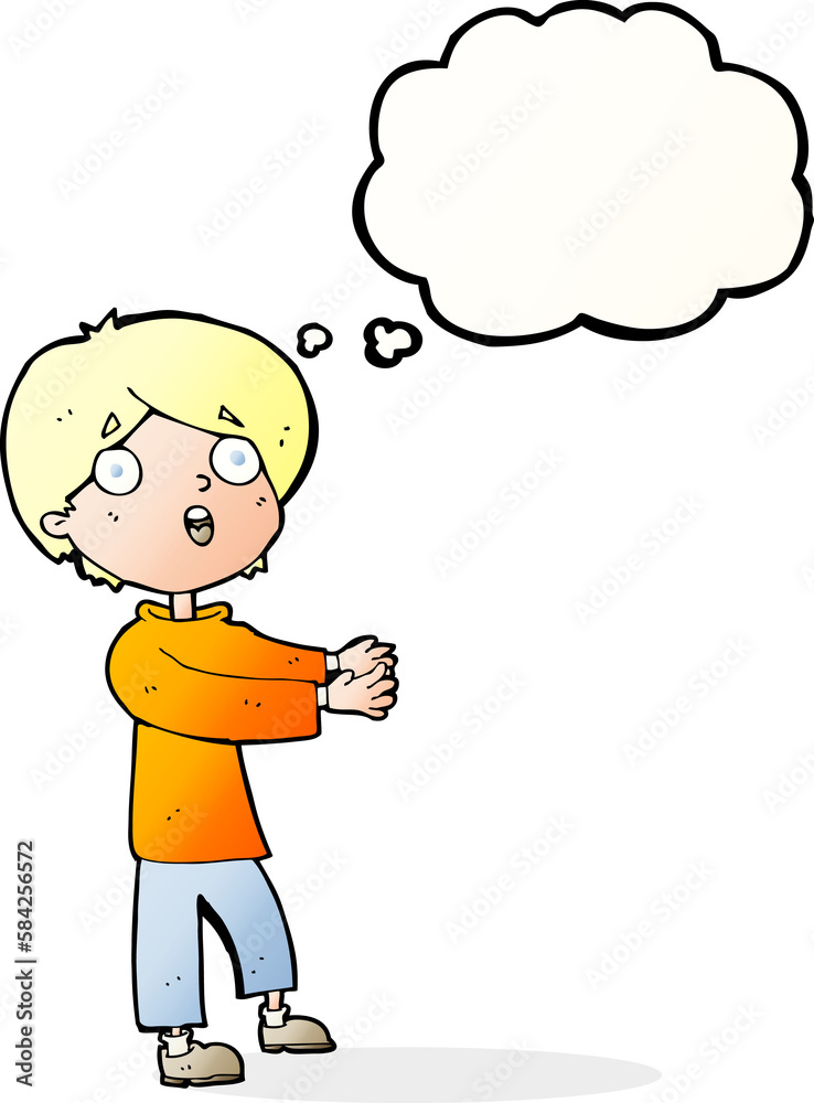 cartoon shocked boy with thought bubble cartoon shocked boy with thought bubble