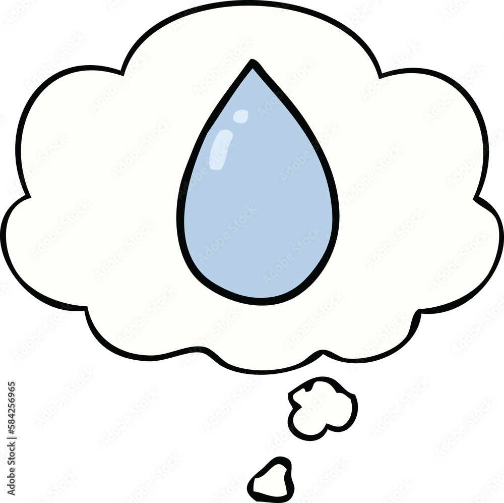 cartoon water droplet and thought bubble cartoon water droplet and thought bubble