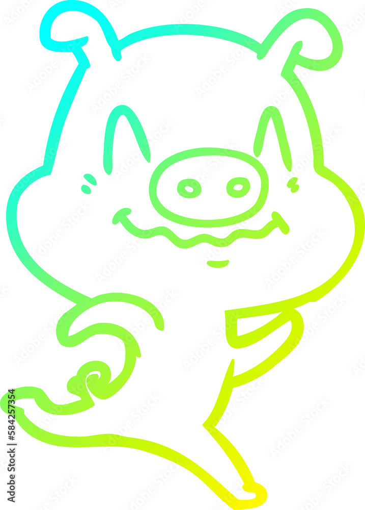 cold gradient line drawing nervous cartoon pig cold gradient line drawing nervous cartoon pig