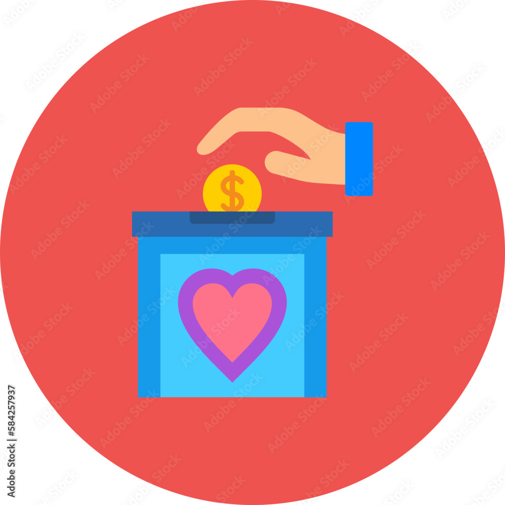 Fototapeta premium Help Multicolor Circle Flat Icon