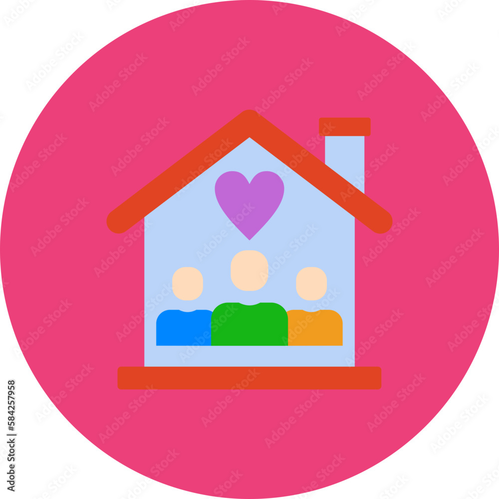 Shelter Multicolor Circle Flat Icon Shelter Multicolor Circle Flat Icon