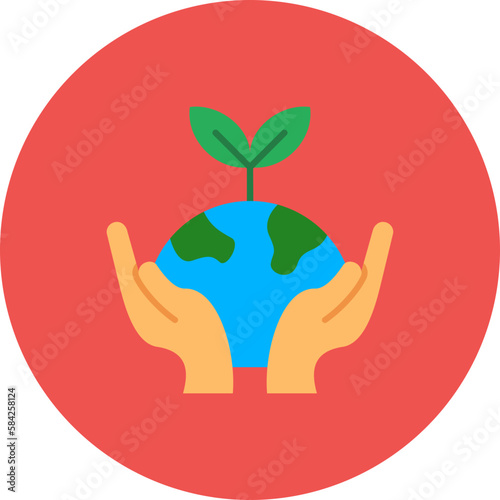 Environment Multicolor Circle Flat Icon