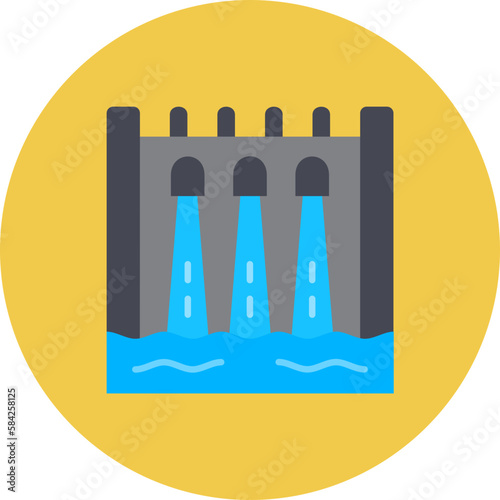 Hydroelectric Multicolor Circle Flat Icon