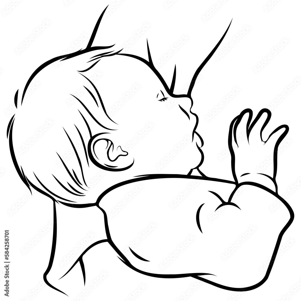 Breastfeeding Line Drawing.