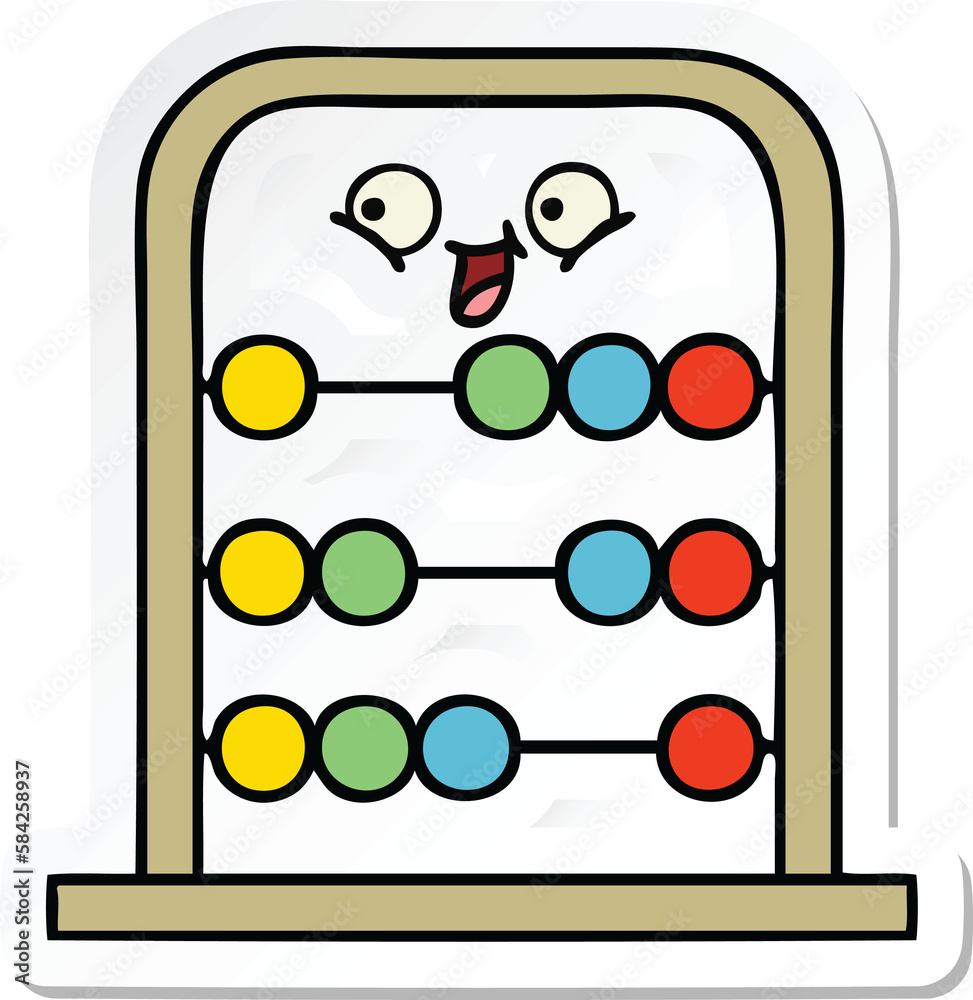 sticker of a cute cartoon abacus sticker of a cute cartoon abacus