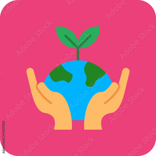 Environment Multicolor Round Corner Flat Icon