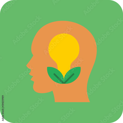Think Green Multicolor Round Corner Flat Icon