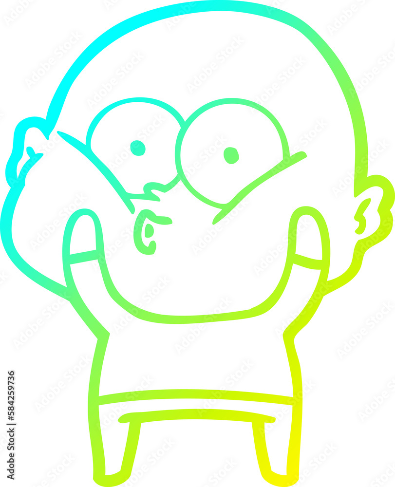 cold gradient line drawing cartoon bald man staring cold gradient line drawing cartoon bald man staring