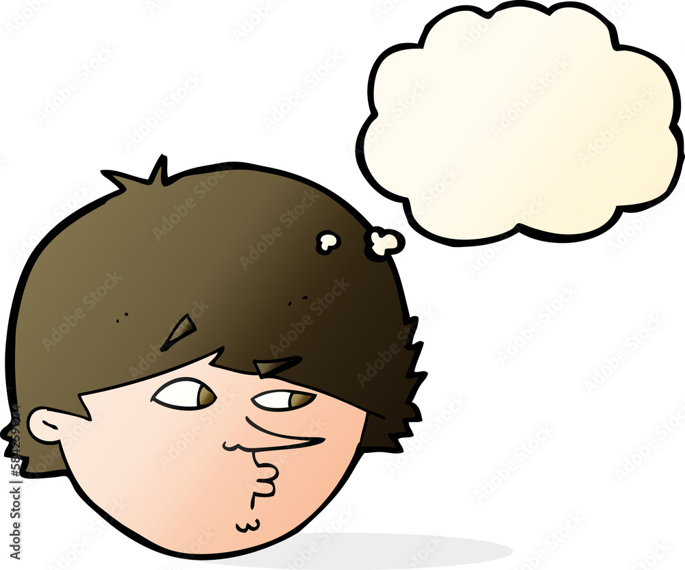 cartoon suspicious man with thought bubble cartoon suspicious man with thought bubble