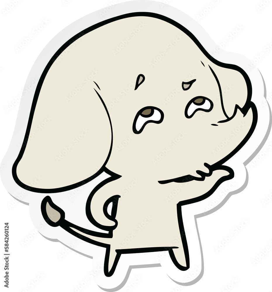 sticker of a cartoon elephant remembering sticker of a cartoon elephant remembering