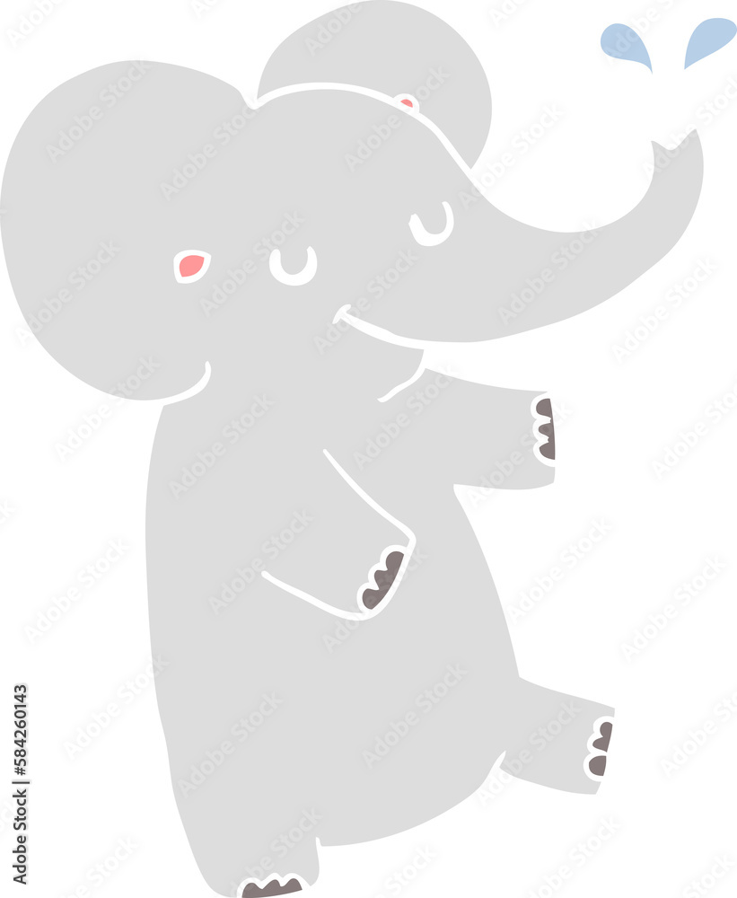 flat color style cartoon dancing elephant flat color style cartoon dancing elephant